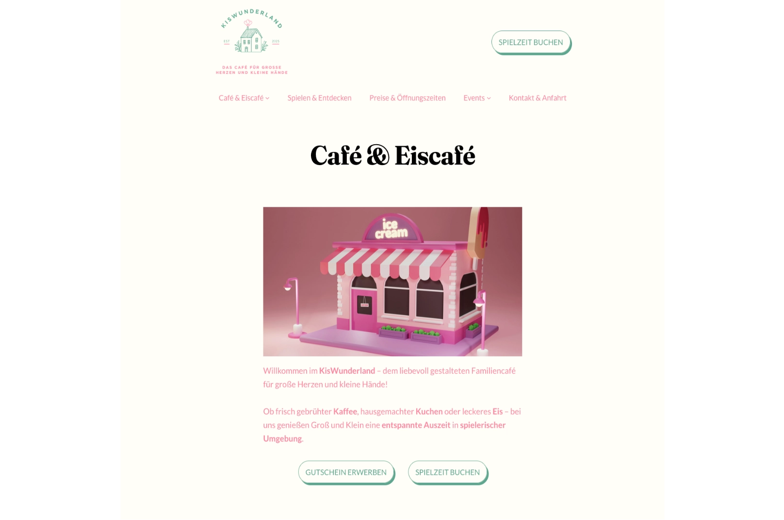 Beispielwebseite Café